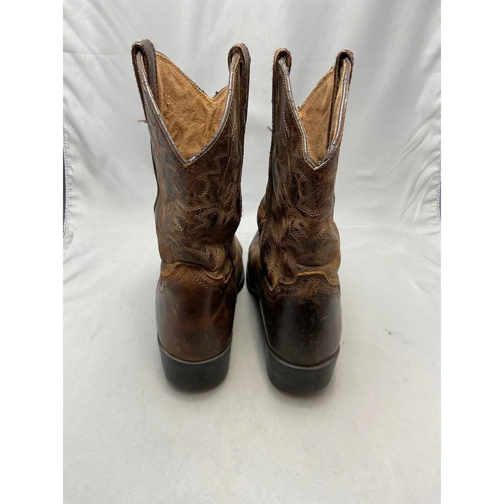 Ariat Heritage Western Boots Kids Size 3 Brown Leather Round Toe Cowboy Good
